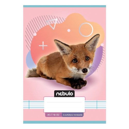 Füzet vonalas NEBULO A/5 32 lapos 16-32 2. osztályos Állatok 16 darabos