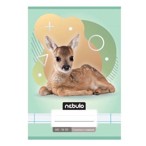 Füzet vonalas NEBULO A/5 32 lapos 12-32 3. osztályos Állatok 16 darabos