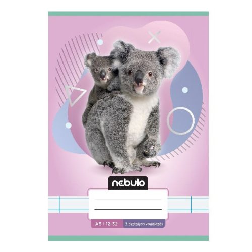 Füzet vonalas NEBULO A/5 32 lapos 12-32 3. osztályos Állatok 16 darabos
