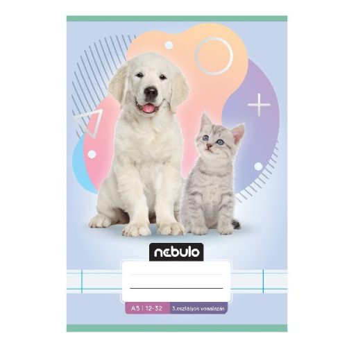 Füzet vonalas NEBULO A/5 32 lapos 12-32 3. osztályos Állatok 16 darabos