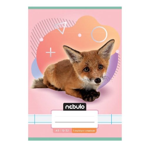 Füzet vonalas NEBULO A/5 32 lapos 12-32 3. osztályos Állatok 16 darabos