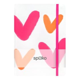   Jegyzetfüzet vonalas SPOKO A/5 96 lapos gumis keményfedeles nagy szív