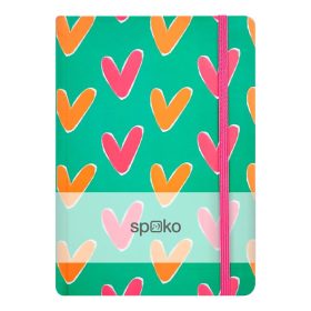   Jegyzetfüzet vonalas SPOKO A/5 96 lapos gumis keményfedeles kicsi szív