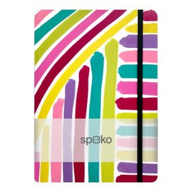   Jegyzetfüzet vonalas SPOKO A/5 96 lapos gumis keményfedeles rózsaszín ecset