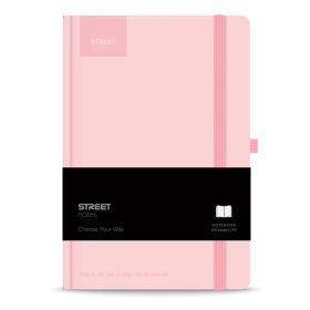   Notesz vonalas STREET Casual A/5 96 lapos gumis keményfedelű pasztell rózsaszín