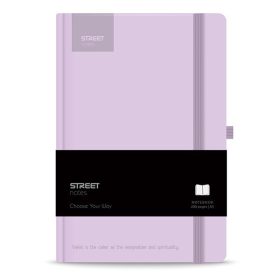   Notesz vonalas STREET Casual A/5 96 lapos gumis keményfedelű pasztell lila
