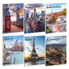 Füzet sima ARS UNA A/4 40 lapos Extra kapcsos Cityscape