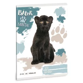   Füzet vonalas ARS UNA A/5 32 lapos 21-32 4-8.osztályos Bátor mancsok-Fekete párduc