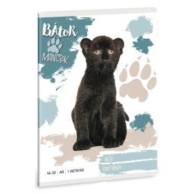   Füzet vonalas ARS UNA A/5 32 lapos 14-32 1. osztályos Bátor mancsok-Fekete párduc