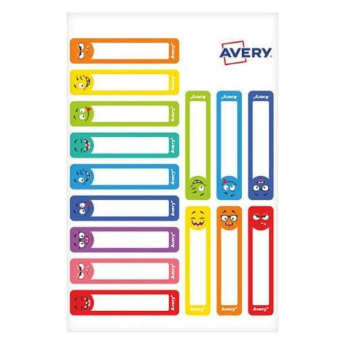Etikett AVERY 50 mm x 10 mm tollcímke színes vicces 30 címke/csomag 2 íves