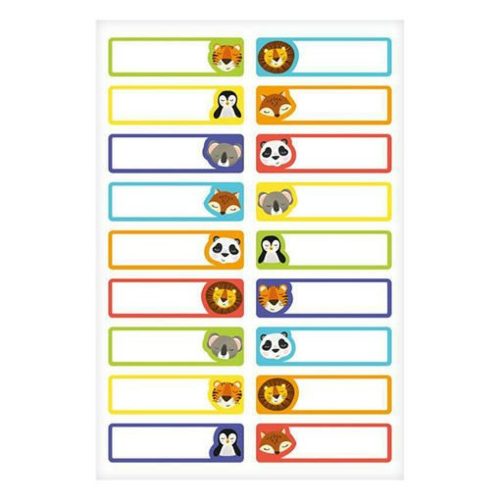 Etikett AVERY 45 mm x 13 mm ruhacímke állatos 36 címke/csomag 2 íves