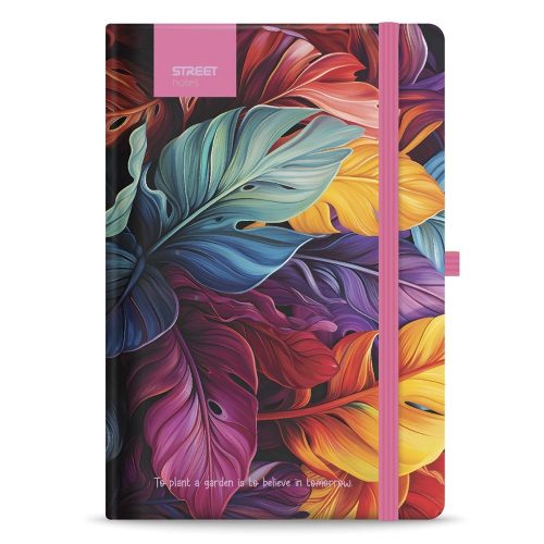 Notesz vonalas STREET Flowers Petal A/5 96 lapos gumis keményfedelű