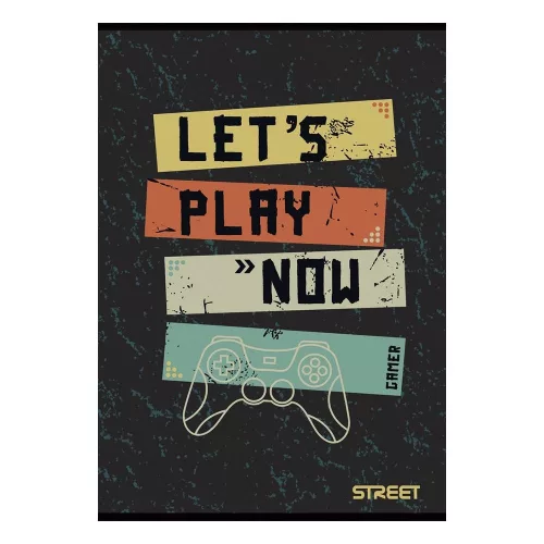 Füzet vonalas STREET A/5 54 lapos Gaming margóval