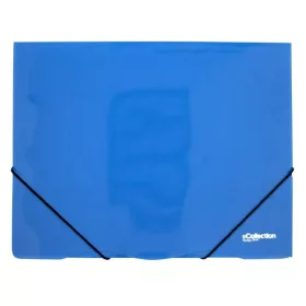 Gumis mappa E-COLLECTION A/4 műanyag kék
