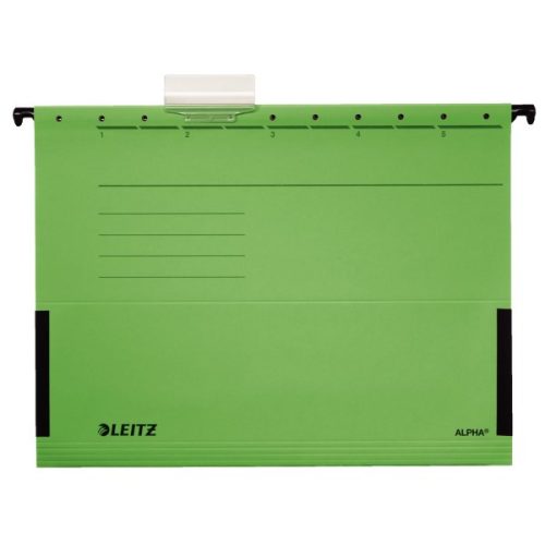 Függőmappa oldalvédelemmel LEITZ Alpha Standard A/4 karton zöld 25 darabos