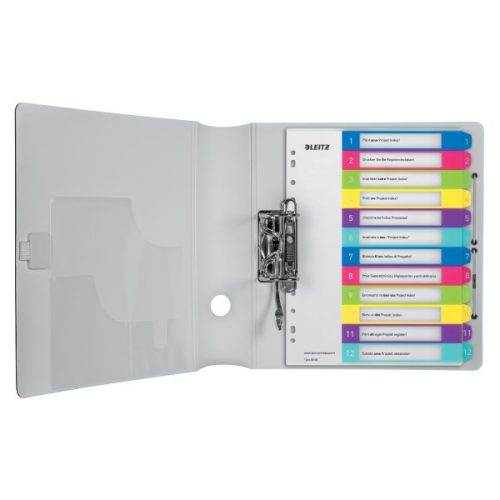 Regiszter LEITZ Wow A/4 műanyag nyomtatható extra széles 1-12