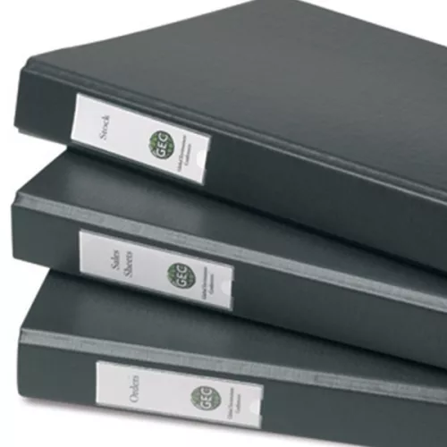 Címketartó tok DJOIS öntapadós gerincjelölő betétlappal 25x75 mm 12 darabos