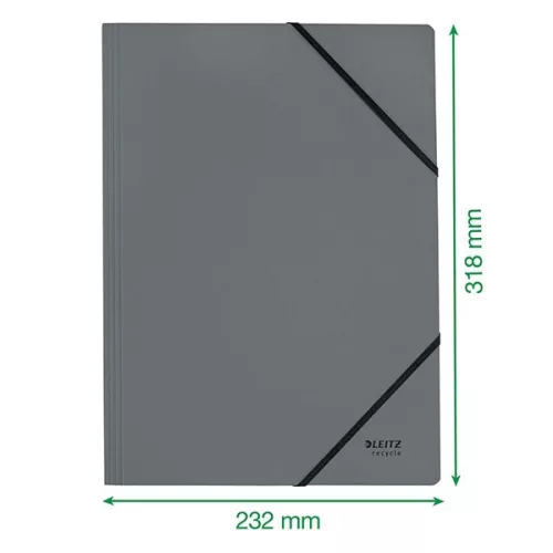 Gumis mappa LEITZ Recycle karton A/4 zöld