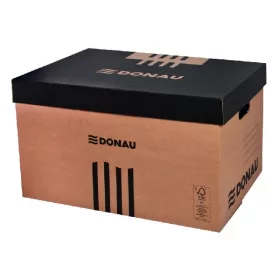   Archiváló konténer dobozoknak DONAU 545x363x317 mm levehető tetővel barna