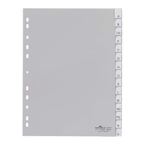Regiszter DURABLE műanyag A/4 A-Z 15 részes szürke