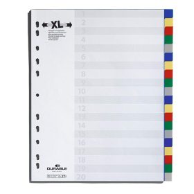   Regiszter DURABLE műanyag A/4 maxi 20 színes + index fülek