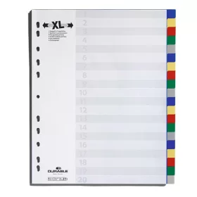   Regiszter DURABLE műanyag A/4 maxi 20 színes + index fülek