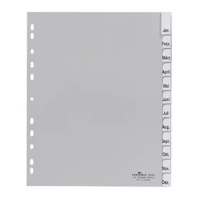   Regiszter DURABLE műanyag A/4 maxi Jan-Dec 12 részes szürke