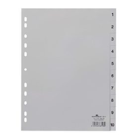   Regiszter DURABLE műanyag nyomtatott A/4 1-10 részes szürke
