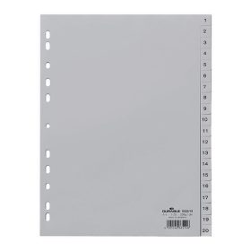   Regiszter DURABLE műanyag nyomtatott A/4 1-20 részes szürke