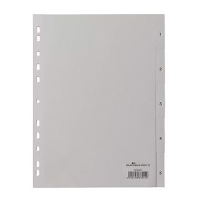   Regiszter DURABLE műanyag nyomtatott A/4 1-5 részes szürke