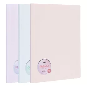   Iratvédő mappa DELI Colorful A/4 30 zsebes PP vegyes pasztell színekben