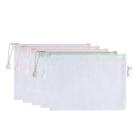   Irattasak DELI Colorful A/5 cipzáras háló mintás vegyes pasztell színekben