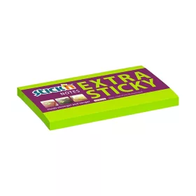   Öntapadós jegyzettömb STICK'N extra erős 76x127mm neon zöld 90 lap