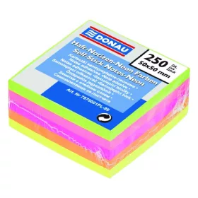   Öntapadós jegyzettömb DONAU 50x50 mm 250 lap vegyes neon színek