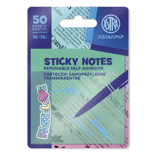 Öntapadós jegyzettömb ASTRA PAP pasztell 75x75 mm 50 lap