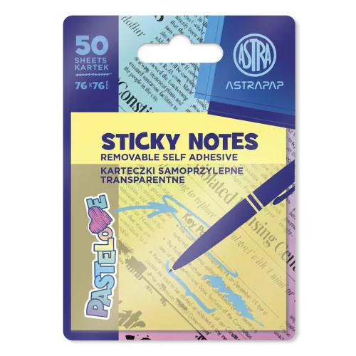 Öntapadós jegyzettömb ASTRA PAP pasztell 75x75 mm 50 lap