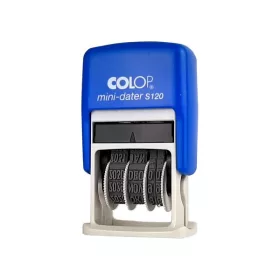   Bélyegző dátum COLOP S120 Mini betűvel kék ház fekete párna