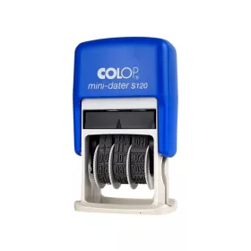   Bélyegző dátum COLOP S120 Mini fordított sorrendű számmal kék ház fekete párna