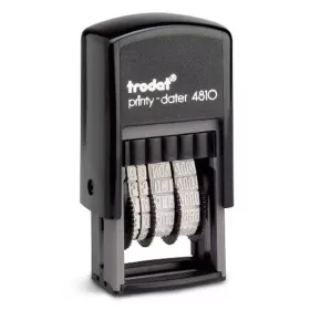  Bélyegző dátum TRODAT 4810 ISO számmal megjelenített fekete ház fekete párna