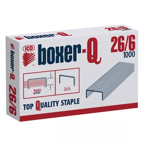 Tűzőkapocs BOXER Q 26/6 1000 darabos