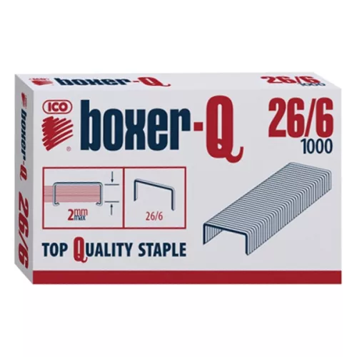 Tűzőkapocs BOXER Q 26/6 1000 darabos