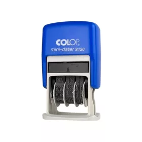   Bélyegző dátum COLOP S120 Mini számmal kék ház fekete párna