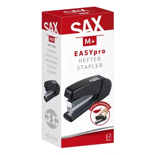 Tűzőgép SAX 459 M+ Easypro 25 lap 24/6-26/6 fekete