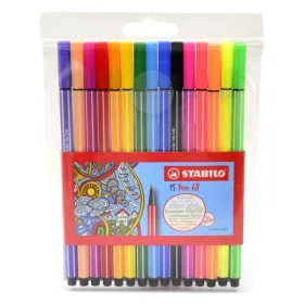 Filctoll STABILO Pen 68 10+5 darabos készlet neon készlet