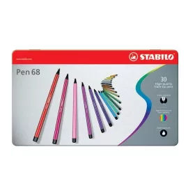 Filctoll STABILO Pen 68 30 darabos készlet fém dobozban