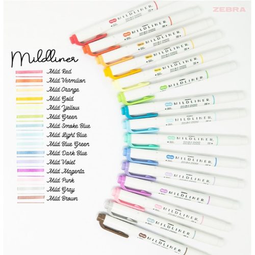 Szövegkiemelő készlet kétvégű ZEBRA Mildliner Cool&Refined, Fluorescent, Warm 1,4-4,0 mm 15 darabos