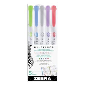   Szövegkiemelő készlet kétvégű ZEBRA Mildliner cool & refined 1,4-4,0 mm 5 darabos