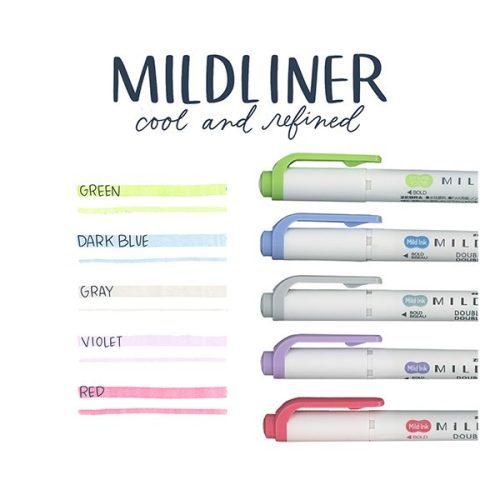 Szövegkiemelő készlet kétvégű ZEBRA Mildliner cool & refined 1,4-4,0 mm 5 darabos