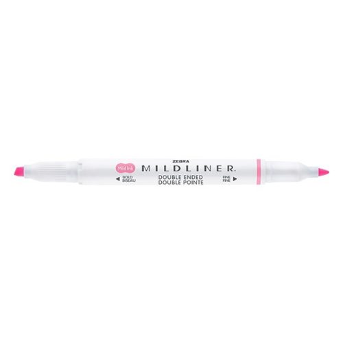 Szövegkiemelő kétvégű ZEBRA Mildliner fluorescent 1,4-4,0 mm rózsaszín