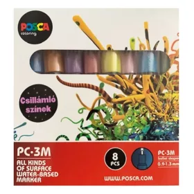 Filctoll UNI Posca PC-3M csillám színek 8 darabos készlet
